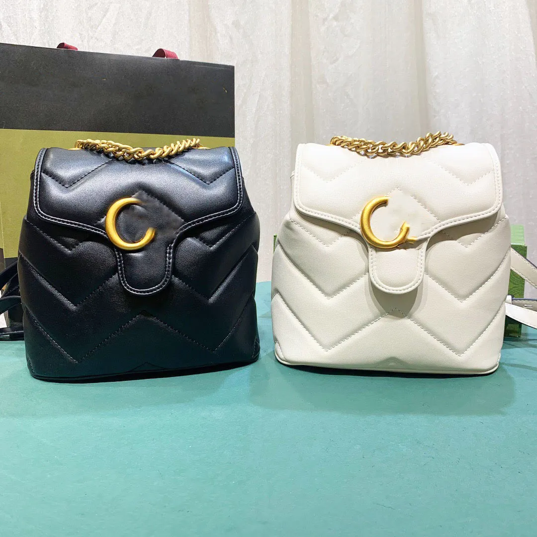 Book Bags GGG Marmont Designer Mini Backpack For Women Cowhide Clutch Flap Back Backpack Fashion Chain Handbag Body Schoolbag Commuting Bag