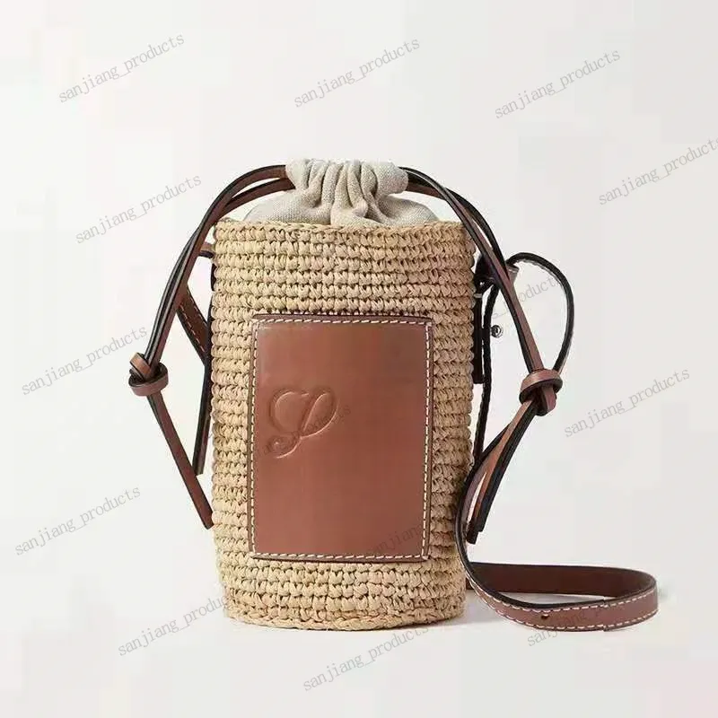 Pochette Rattan Basket Corpe соломенная ручка для плеч сумки сумки сумочка Hobo Men Designer Shopper Сумки роскошные бренд трава плетение перекрестное сцепление с клатч