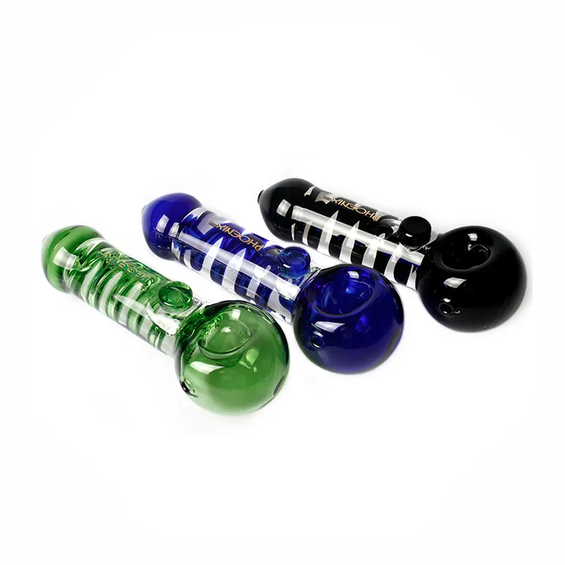 Phoenixstar Glass Freezable Coil Spoon 5,5 tum Handrör Cool Pipes grossist med glycerin rökrör Tobaksrörsbong