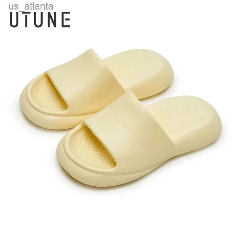 Slippers Utune Air Cushion Sole Femmes Soft Rebound Shock-Absorbing Mute Beach Chaussures Pour les tongs Sandales non glissantes H240416