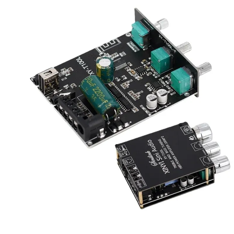 2024 XY-T100H 100W+100W TPA3116D2 Bluetooth 5.0 Power Audio Amplifier Board hemmabioförstärkare Stereo diskant och basjustering för