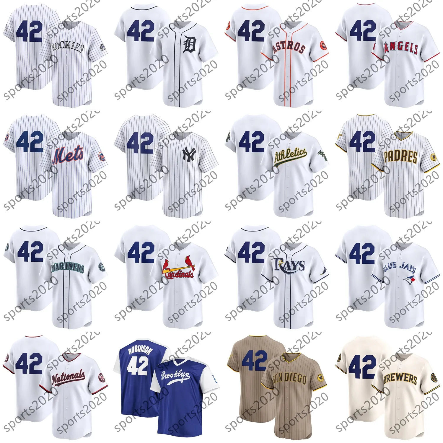 Dropshipping pas cher Wholesale 2024 Jackie Robinson Day Padres Blue Jays Mens Youth Women Home Away Alternate Cooperstown Collection Cousue de baseball cousu Jerseys