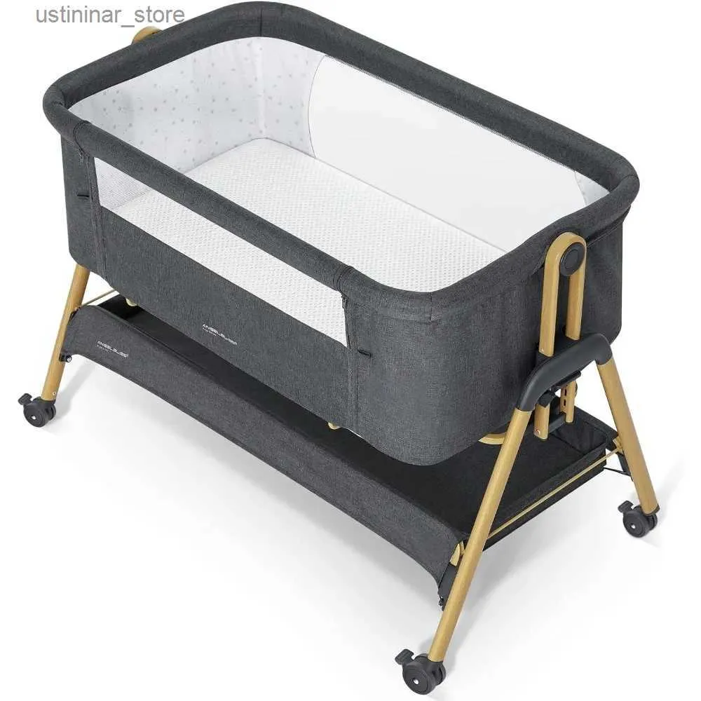 Baby Cribs Baby Bassinet Bed Sleeper Gemakkelijk vouwen bedwieg met 100% ademende wasbare matras babybed L416