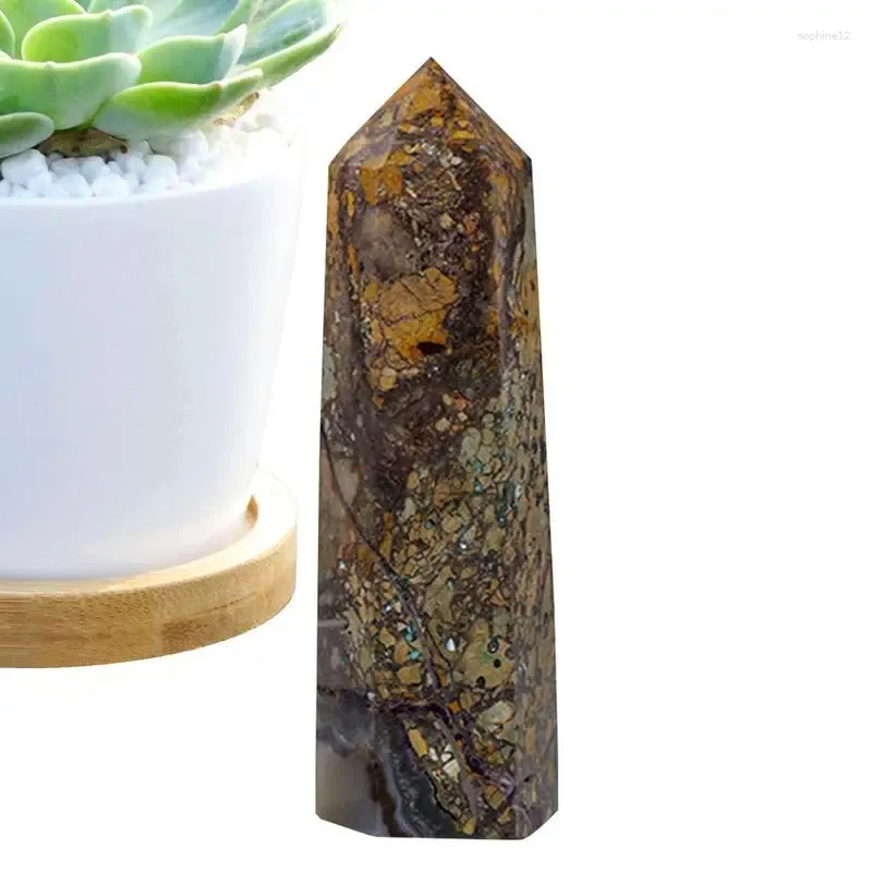 التماثيل الزخرفية الطبيعية Crystal Point Wand Stone Stone Home Decoration Reiki Towered Tower