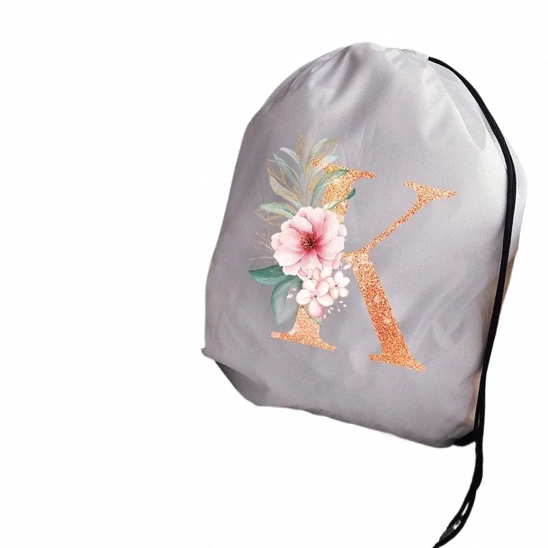 Sac à cordon pliable imperméable Simple Orange Lettre imprimé sac de yoga pour femmes sacs portables homme et femmes sacs de sport b8lr #