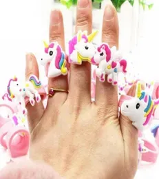 cute cartoon unicorn ring unicorn birthday party favors supplies kids baby finger ring toys kids Christmas Birthday gift7744456
