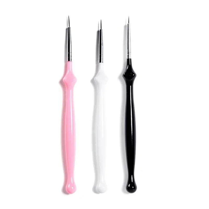 Acrylic French Stripe Nail Art Liner Brush Set 3D Manicure Drawing Brush Liner Brush Pen UV Gel Brushes Painting Tools