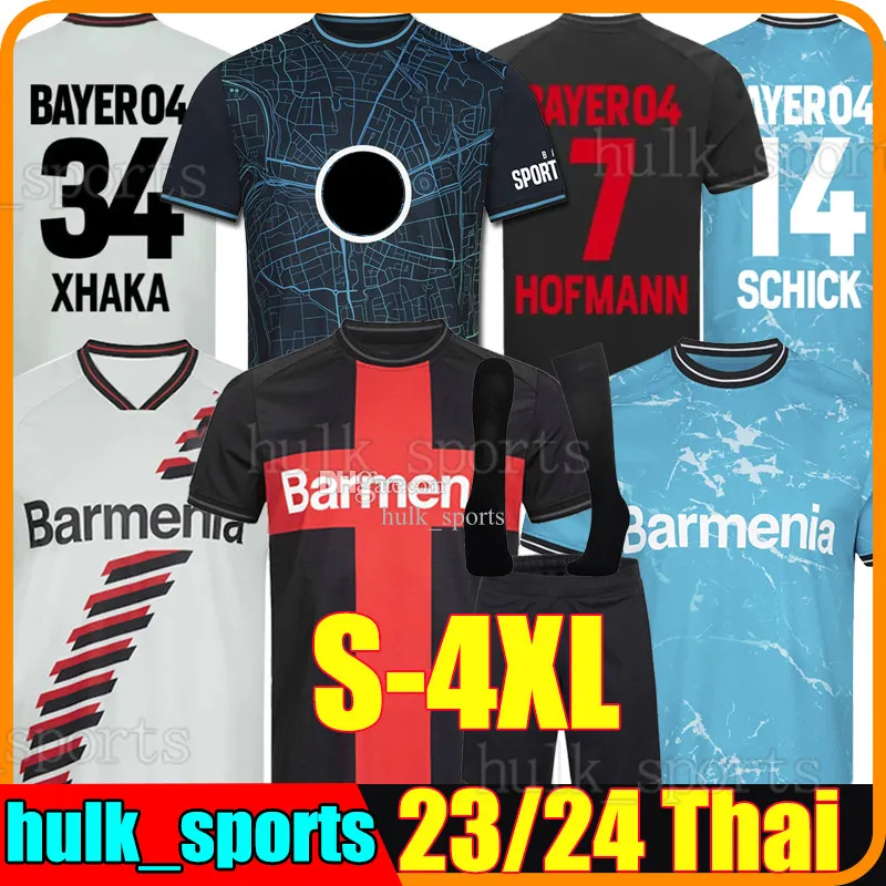 4xl 23/24 Bayer 04 Leverkusen 3e voetbal jerseys 2023 2024 Speciale Demirbay derde Wirtz Bakker Bailey voetbalhirt Home Ch Aranguiz Paulo Schick Men Kids Kit Socks