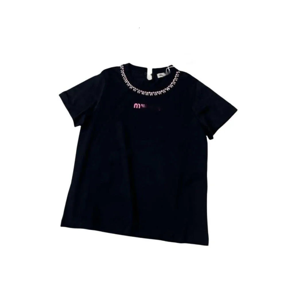 Miumiues t-shirt ontwerper luxe modebrief bedrukte topkwaliteit dames t-shirt zomer nieuwe korte mouwen licht luxe eenvoudig veelzijdig veelzijdig t-shirt