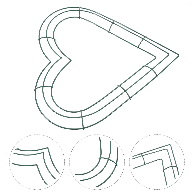 Kwiaty dekoracyjne 3 szt. Wciągy DIY Iron Wspornik Metal Serce Ramka Drut Dostarcza Kwiatowe Sztuczne Ivy Prezentacja