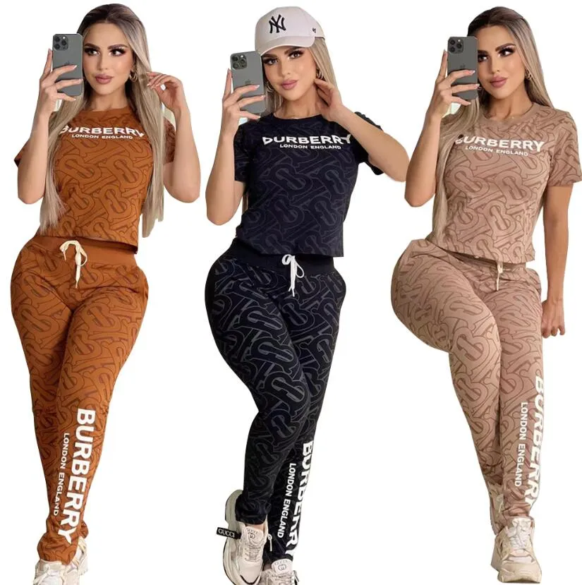 Vrouwen tweedelige outfits Designer Dames Tracksuits Summer New Outdoor Leisure Fashion Printing Damesset