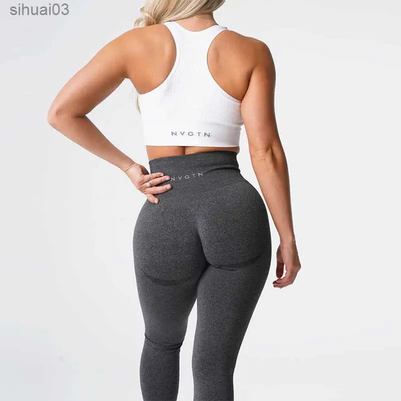 Pantaloni attivi nvgtn leggings spandex senza soluzione di continuità da donna con collant da allenamento morbido abiti da fitness pantaloni da yoga in palestra a vita alta indossamento 2403