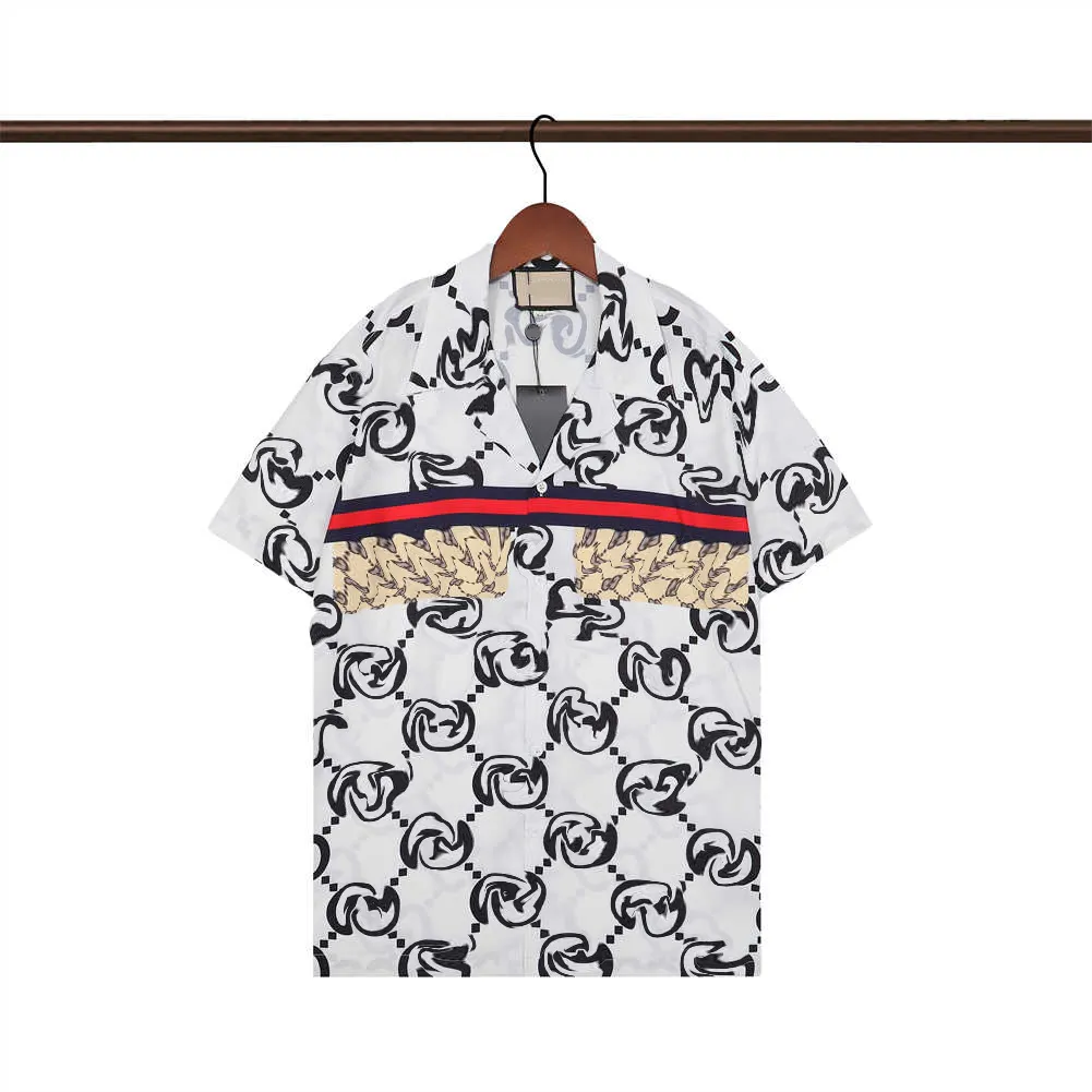 Letnia męska koszulka designerska druk guzika w górę swobodna luźna wersja Polo krótkie rękaw hawajski lapel top moda moda Seria koszulki na plaży rozmiar M-3xl #92