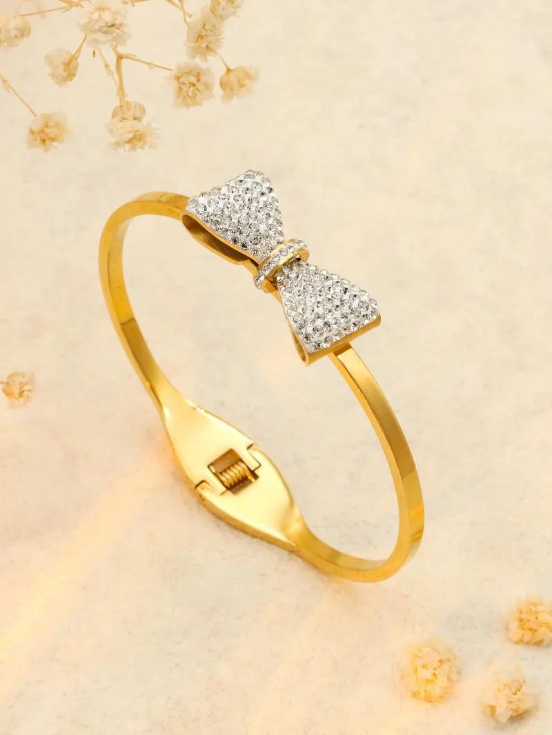 Bransolek 1 kawałek łuk złoty kolor bransoletki dla kobiet modne biżuterię ze stali nierdzewnej prezent na przyjęcie weselne 2024