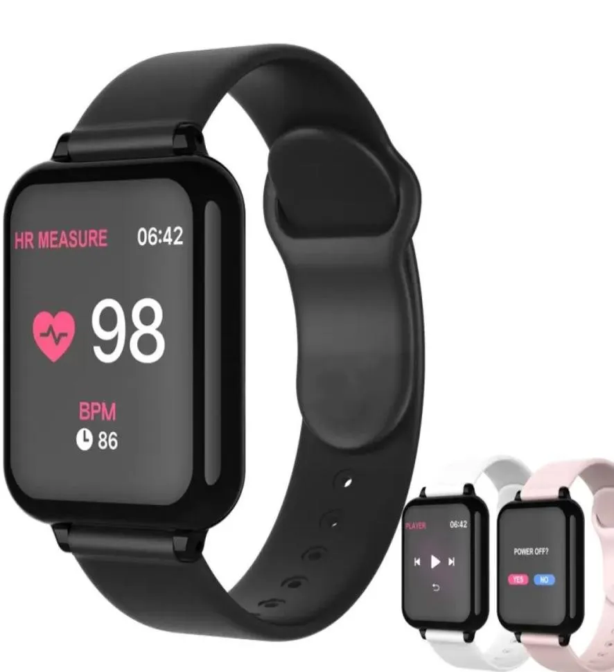 B57 Smart Watch Waterproof Fitness Tracker Sport per iOS Android Smartwatch Monitoraggio della frequenza cardiaca Funzioni della pressione sanguigna9353768