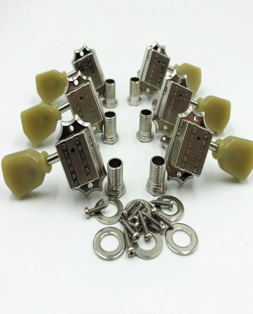 Grover 135 Nickel Tuners 3R 3L Vintage Machine Heads Tuning Pegs Nickel Gear ratio 141 For Electric Guitar6788315