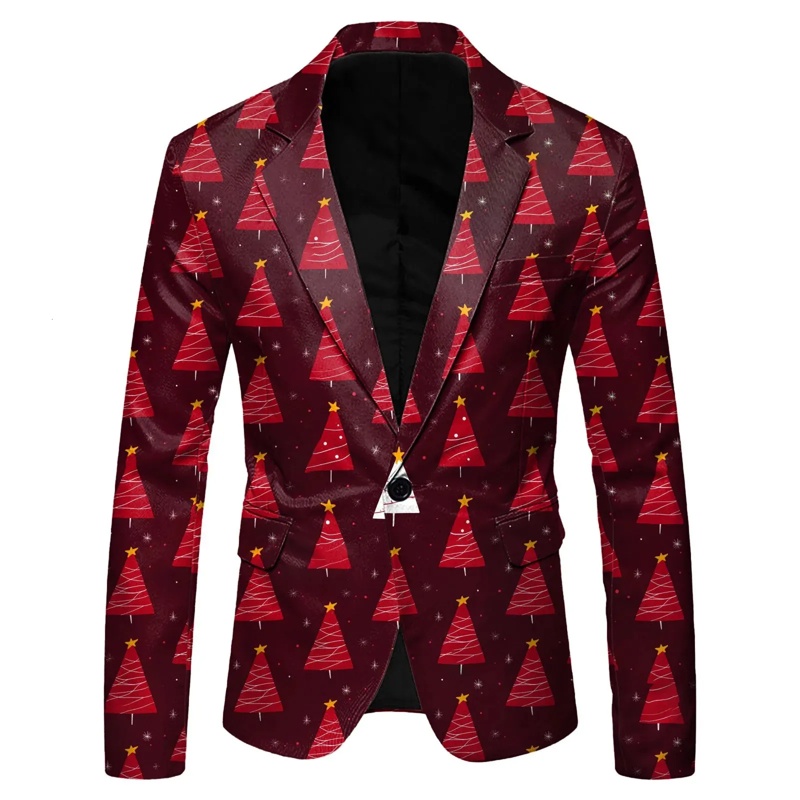 Men's Christmas Suit 3 Piece Regular Fit Suit Snowflake Snowman Print Blazer Jacket Pants Vests Mens Ugly Christmas Suit Set Sale | Hots
