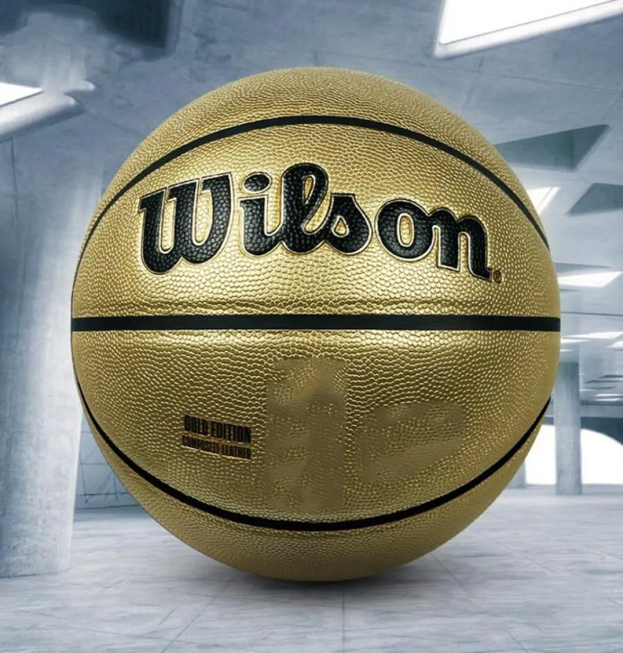 Spalding Wilson Allstar Gold Basketbol Topu Yetişkin Otantik Kapalı Açık Genel Giyim Giyim Yaygın Yarışma Eğitimi 7th3165185