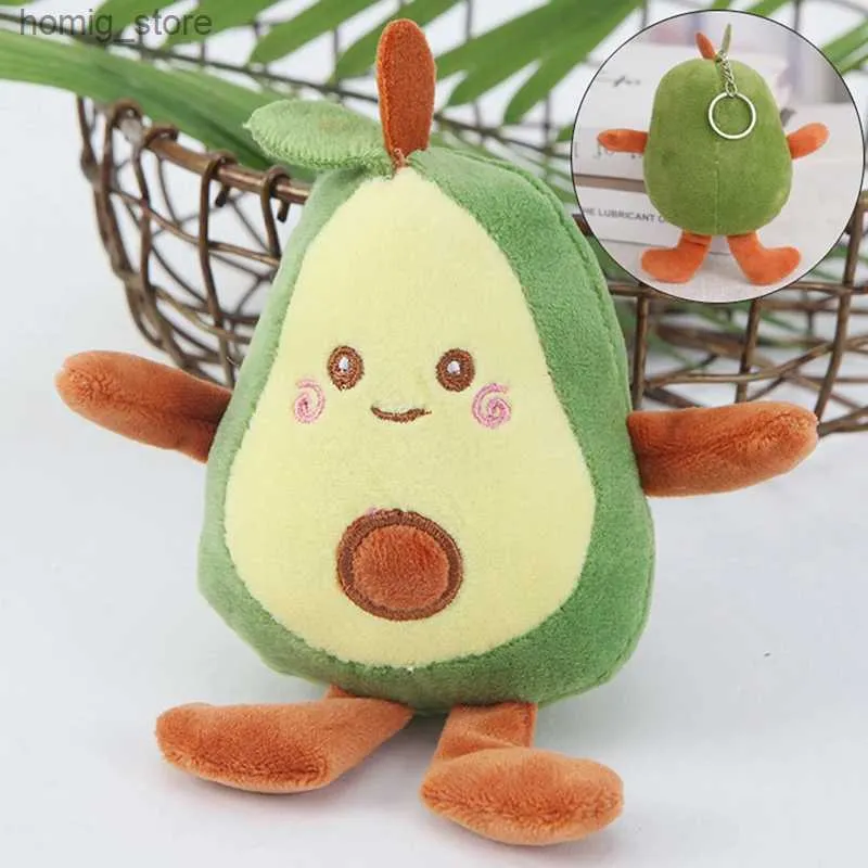 Plush Keychains Cute Cartoon Fruit Avocado Stuffing Doll Plush Toy Keychain Pendant Backpack Keyring Ornament Accessories Gift Y240415