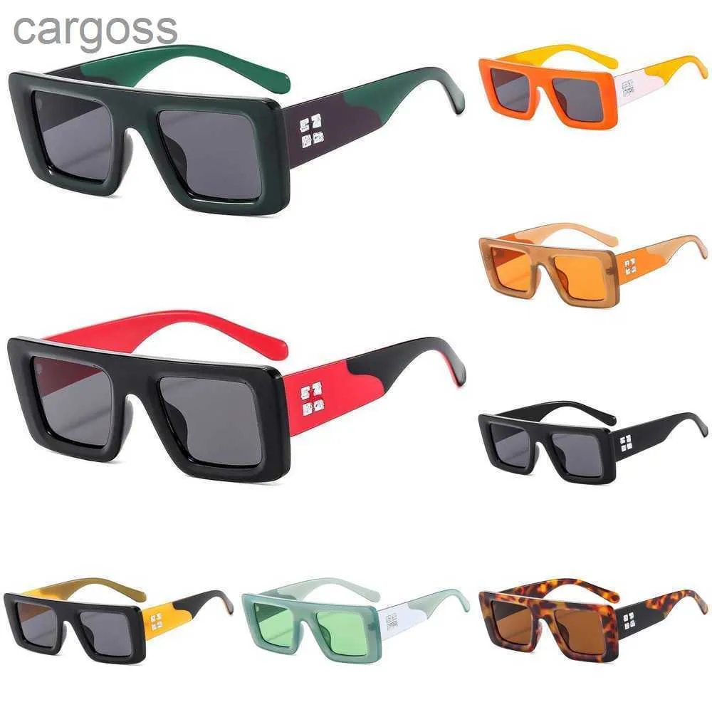 Lunettes de soleil blancs mode luxe Offs Frames Style Square Marque Men Femmes Feme Sungass Arrow x Black Frame Eyewear Trend Sun Vertures Sports Bright Sports Travel Sungasse 9A93