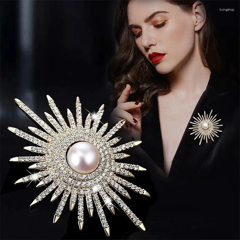 Figurines décoratines Rich de tournesol riches broche en diamant complet Pin Pin Pull Cardigan Matching Clothing Fashion