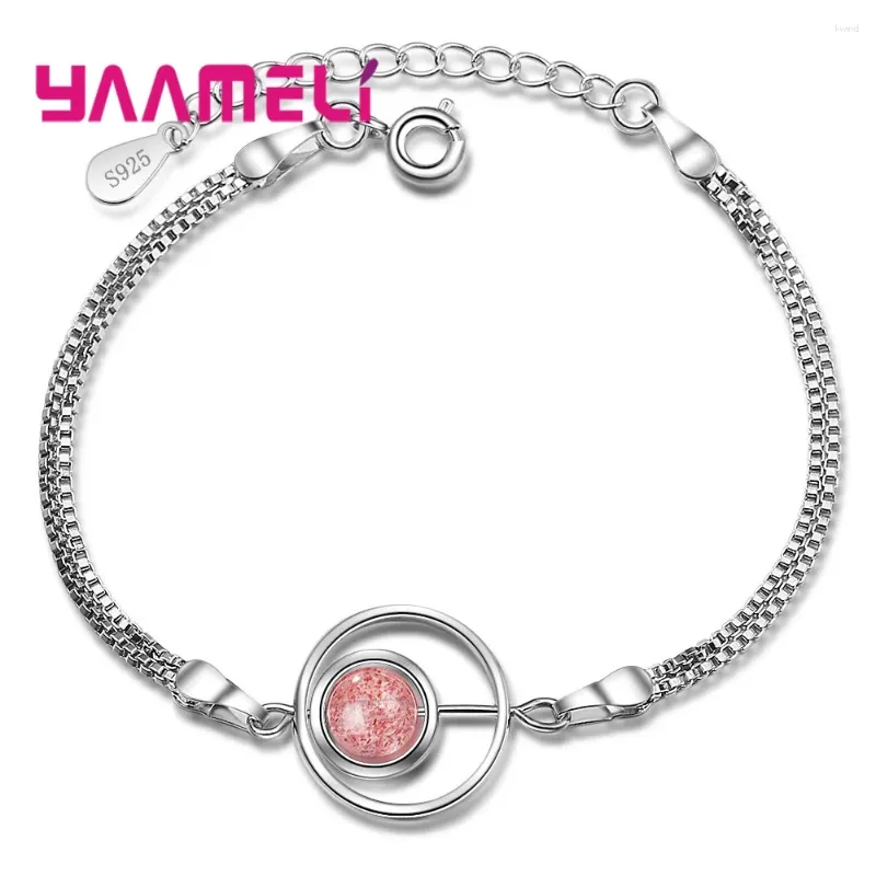 Bracelets de link Trendy Strawberry Crystal Good Luck Bangles for Woman/Lady/Students/Amigos Jóias de Moda Ajustável