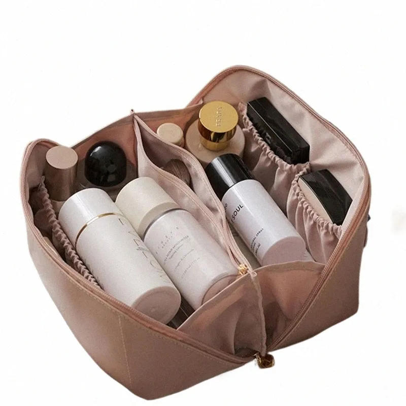 Grand sac cosmétique de voyage pour femmes Organisateur de maquillage en cuir Sacs de toilette féminine Organisateur de toile de toilette Femelle Rangement Cas S8ou #