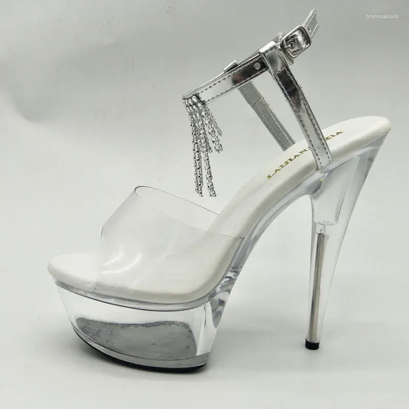 Dance Shoes LAIJIANJINXIA 15CM/6inches PVC Upper Model Sexy Exotic High Heel Platform Party Women Sandals Pole H158