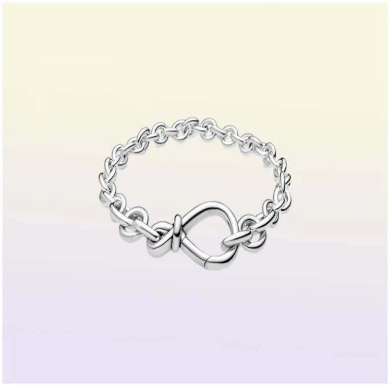Women Fashion Chunky Infinity Knot Chain Bracelets 925 Sterling Silver Femme Jewelry Fit Beads Luxury Design Charm Bracelet Lady Gift With Original Box6591789