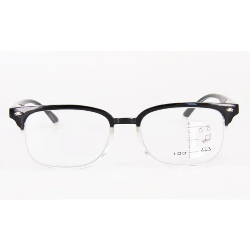 Vintage Progressive Reading Lunes Black Frame Multifocal Eyeglass Multi Focus Nar and Far Women Men Multifonction Eyewear 12004458