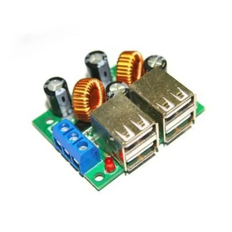 2024 4 Vier USB -Port A5268 Stufe Stromversorgungswandlermodul DC 12V 24V 40V bis 5V 5A für MP3/MP4 -Telefonautoausrüstung für MP3/MP4