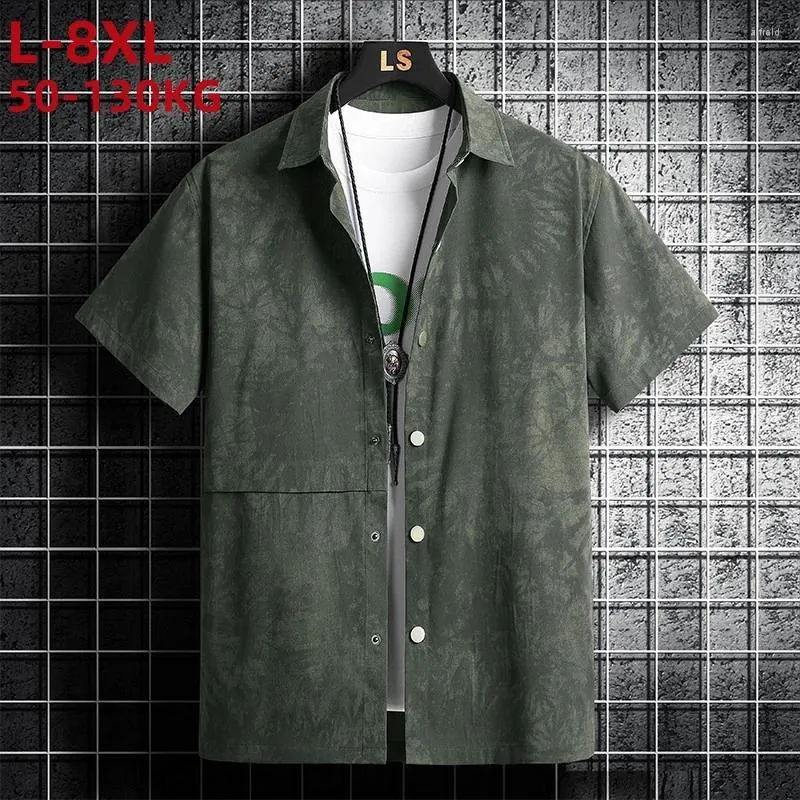 Camisas casuais masculinas Men camisa de manga curta de verão grande tamanho 8xl 7xl Designer impresso Hip Hop Alta qualidade
