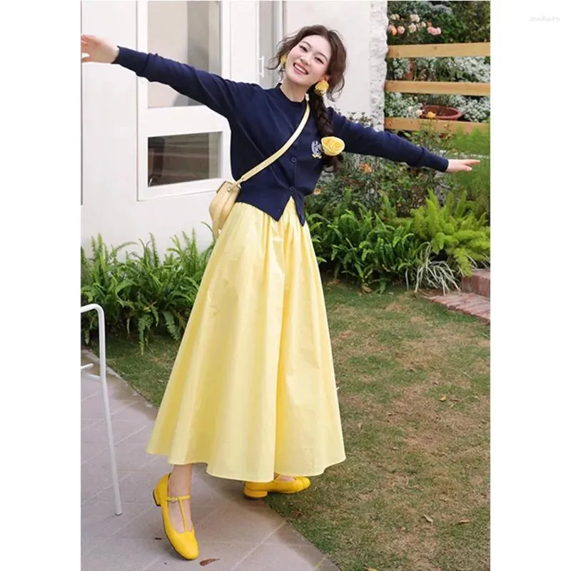 blue dress yellow cardigan The Blue Puff Sleeve Cutout Slit Maxi Dress - The Blue Puff Sleeve Cutout  Slit Maxi Dress - Blue - Dresses
