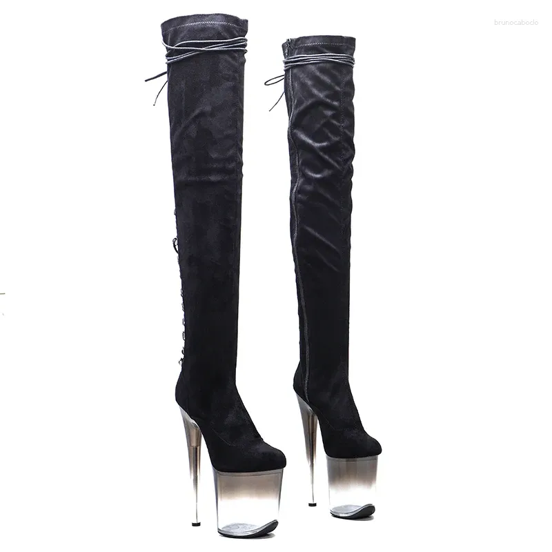 حذاء الرقص Leecabe 20cm/8inche Soede Tread Fashion Trend Platform Party High High Cheels Pole Dancing Boot