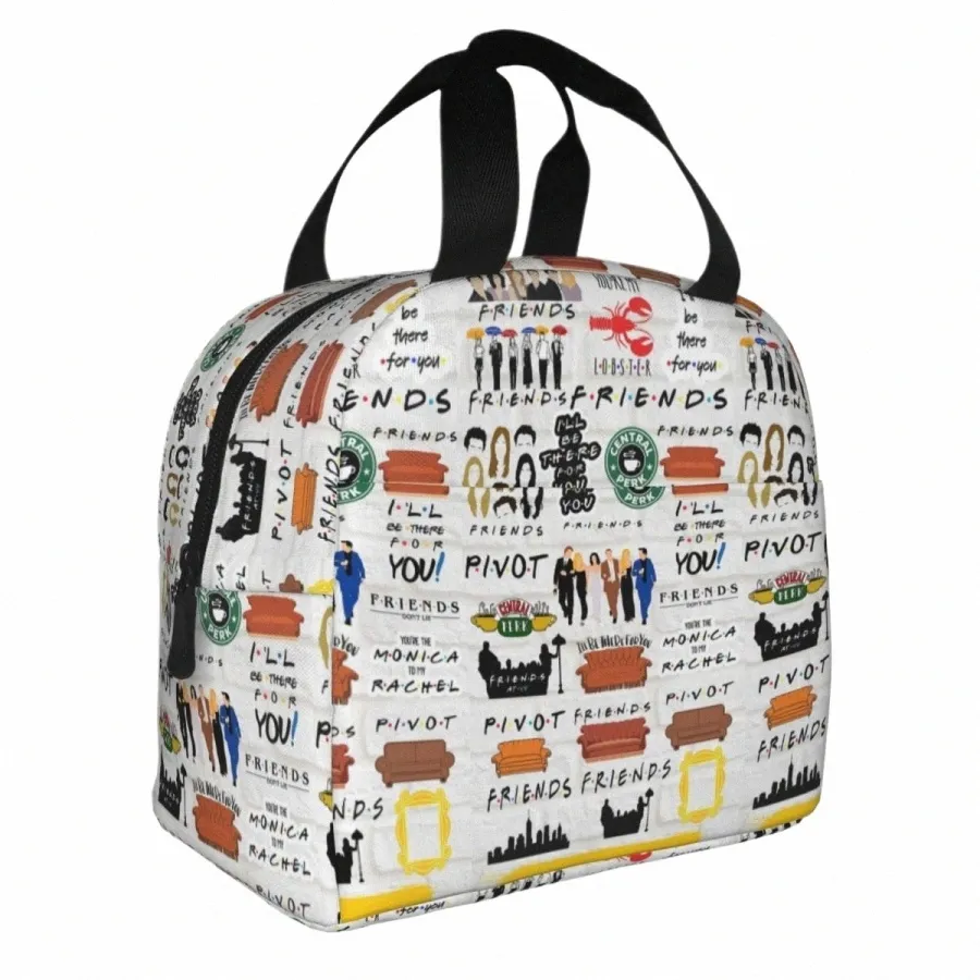 Vrienden Central PERK TV Geïsoleerde lunchzak Thermal Tas Herkbruikbare Carto Hoge capaciteit Tote Lunch Box Food Storage Bags Picnic 62Go#