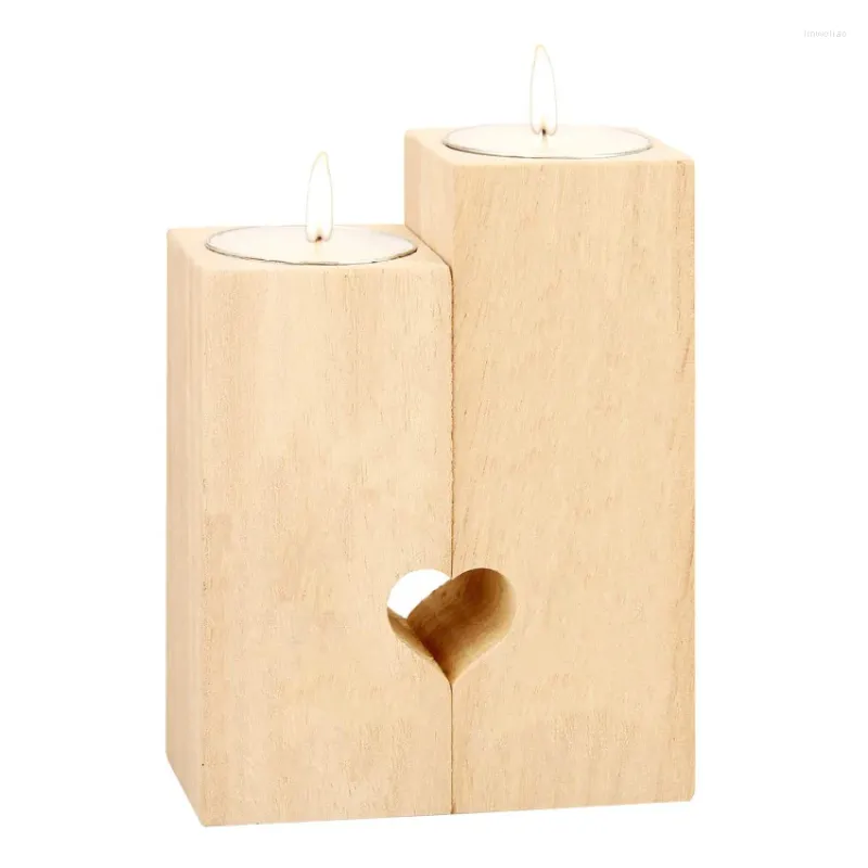 Titulares de velas em forma de coração Candle-Candle Valentine Decoração de Decoração de Birthday Wooden Friend