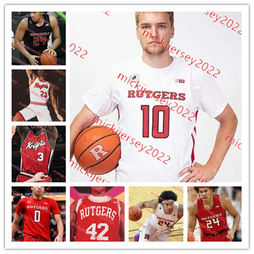 Cam Spencer Clifford Omoruyi Rutgers Basketball Jersey Niestandardowy Derek Simpson Oskar Palmquist Jalen Miller Mawot Mag Rutgers Scarlet Knights Jerseys