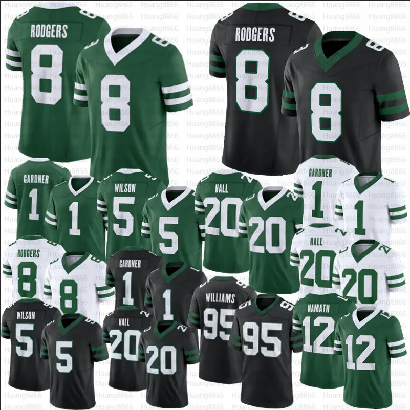 2024 Ahmad Sauce Gardner Aaron Rodgers Joe Namath Haason Reddick Football jersey Quinnen Williams Garrett Wilson Breece Hall jerseys