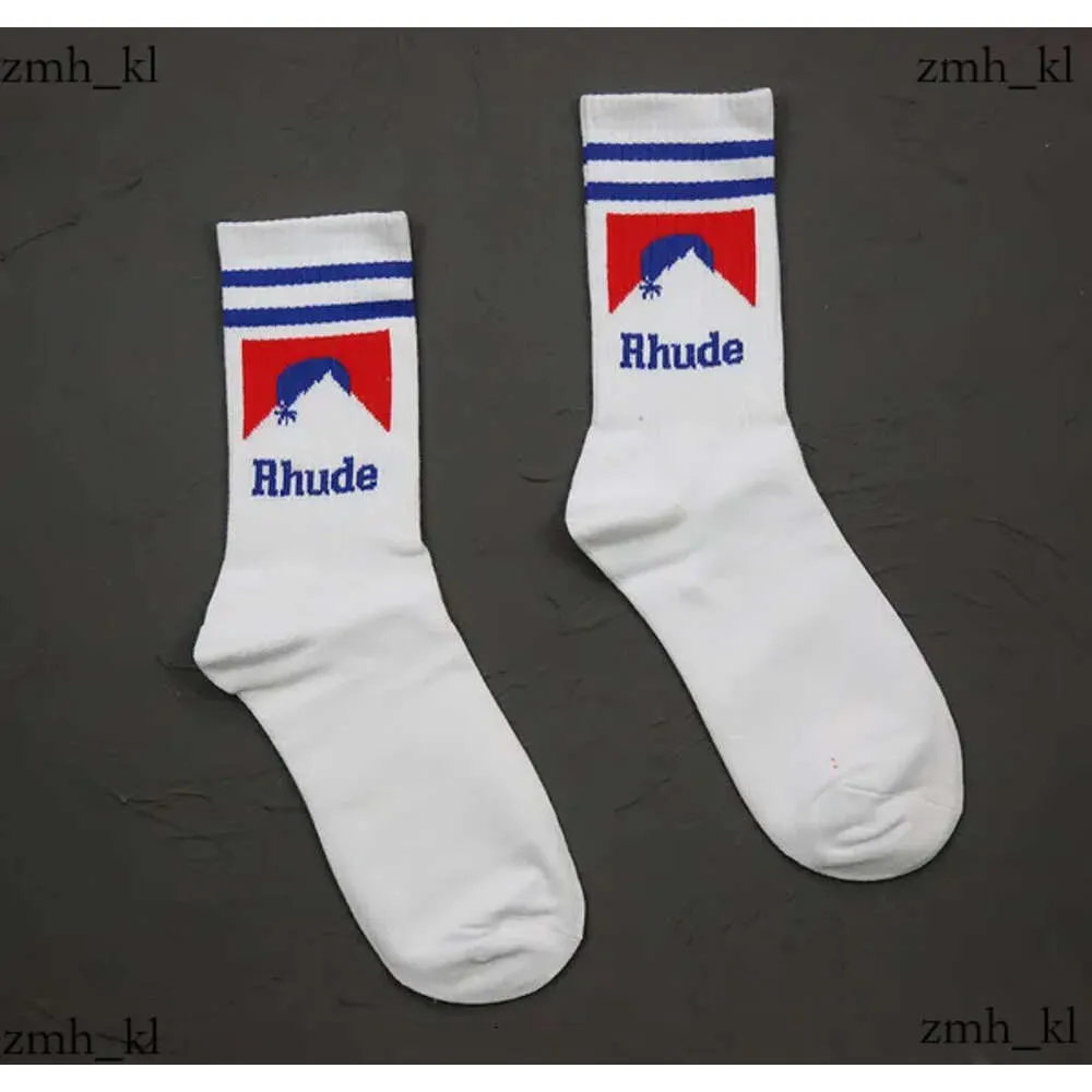 Rhude Socks Men Socks Calcetines Women Designer Luxury High Quality Pure Cotton Comfort Brand Representativ deodorisering Absorb Sweat Strumpor Black 735