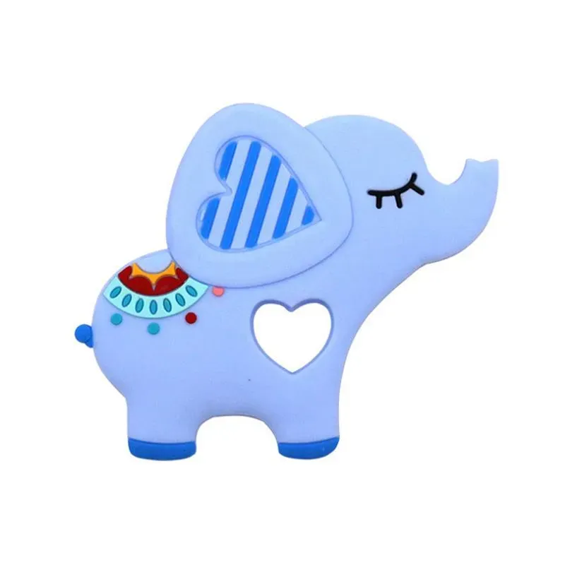 Food Grade Silicone Teethers DIY Animal Elephant Baby Teether Infant Baby Silicone Charms Kids Teething Gift Toddler Toys