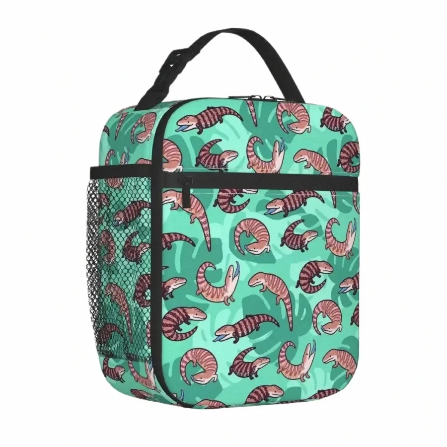 blue Tgue Skink Carto Lizard Halmahera Insulated Lunch Bag Cooler Bag Lunch Ctainer Lunch Box Tote Girl Boy Office Outdoor R4mc#