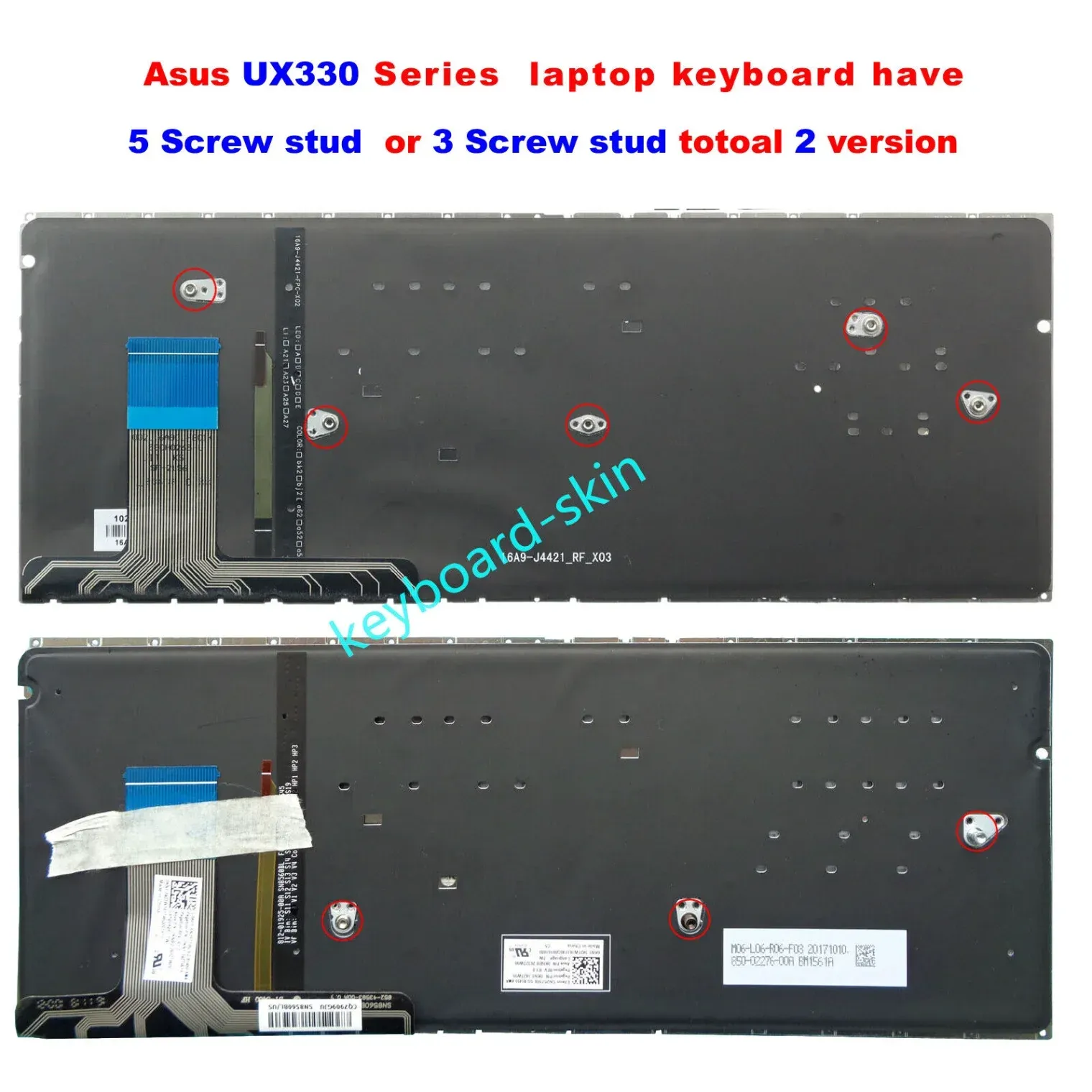 Toetsenborden 5 of 3 schroefstud ons Engelse achtergrondverlichte toetsenbord voor ASUS Zenbook UX330 UX330C UX330CA UX330CAK UX330U UX330U UX330UA LAPTOP