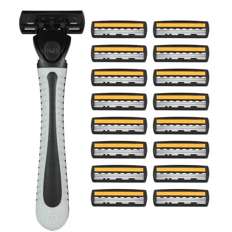 Yellow 3-Layer Manual Razor Blades - Sharp & Smooth Shaves for Men ...
