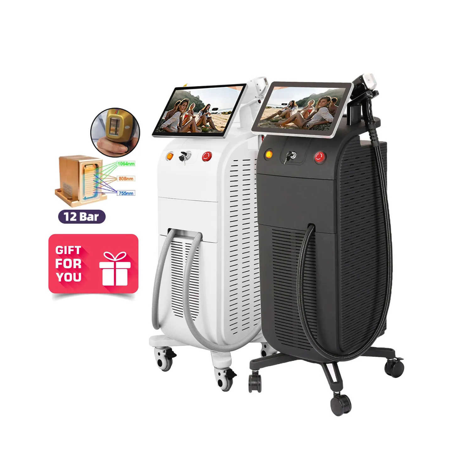 755 808 1064 diode laser hair removal machine Factory good quality one handles high power permanently 808nm hair removal laser diode CE for sale