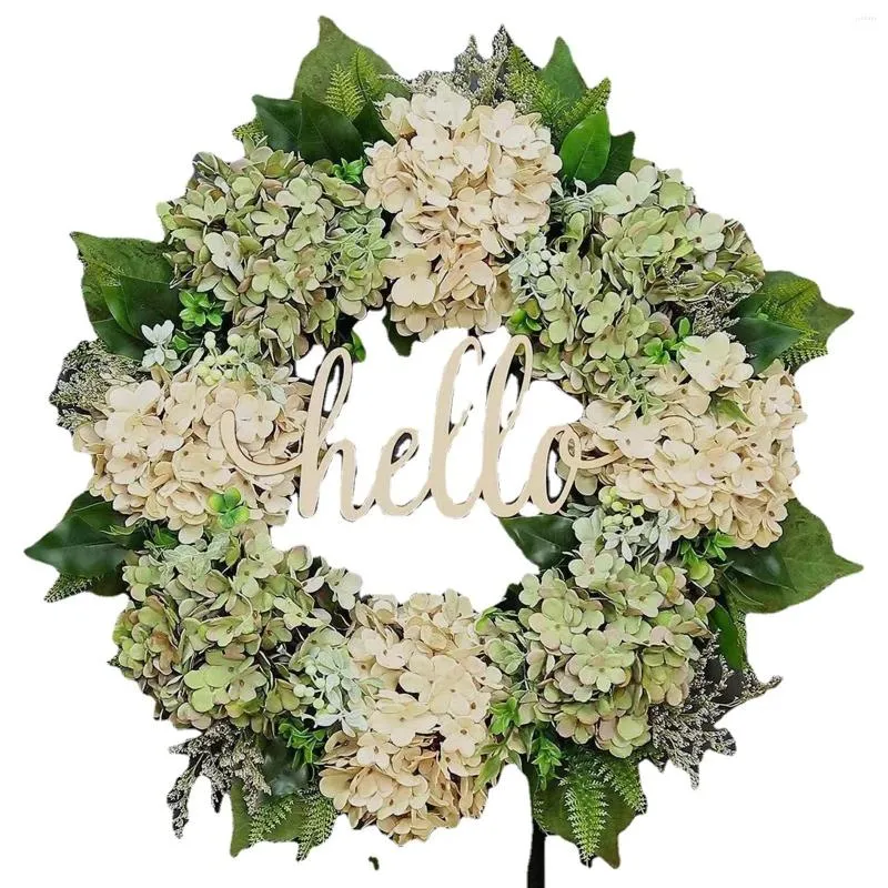 Fiori decorativi 1pc 40 cm artificiale verde idrangea ghirlanda decorazione per la casa del matrimonio mobile decorazione della parete della porta bianca