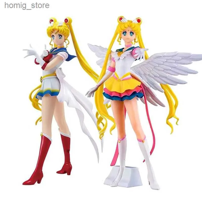 Akcja Figury 23 cm Anime Sailor Moon Figure Doll Princess Serenity Cake Ornaments Kolekcja Pvc Tsukino Usagi Figur Model Toys Prezenty Y240415