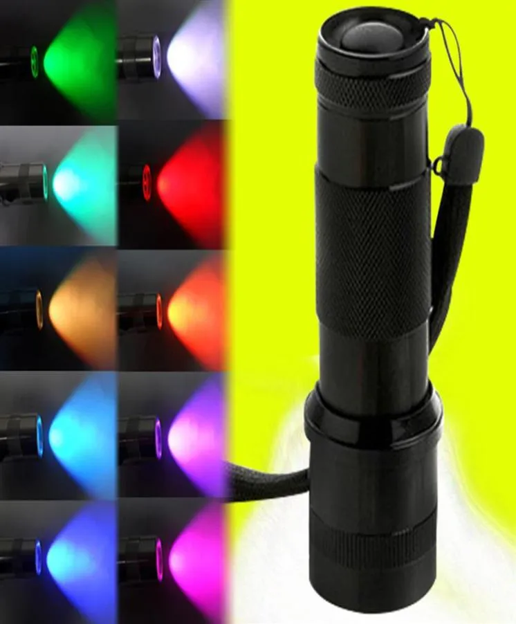 Färgändring Gadget RGB LED Torch 3W Aluminium Alloy Edison Multicolor Rainbow Torch för Family Party Vacation29565217757