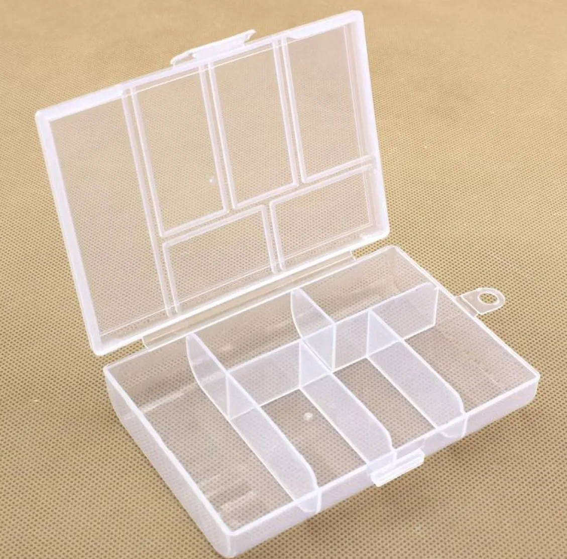 Empty 6 Compartment Plastic Clear Storage Box For Jewelry Nail Art Container Sundries Organizer 1329970