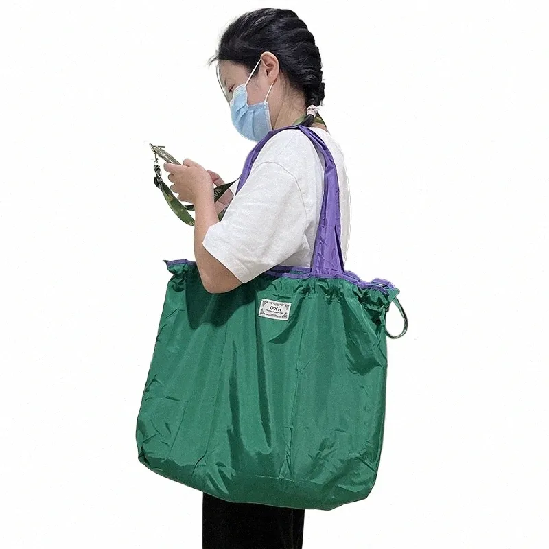 Medium Drawring Bag Herkoopbaar Eco-vriendelijke Tote Foldable Shop Bag Trail Schoudertas Dames Opslag 54pf#