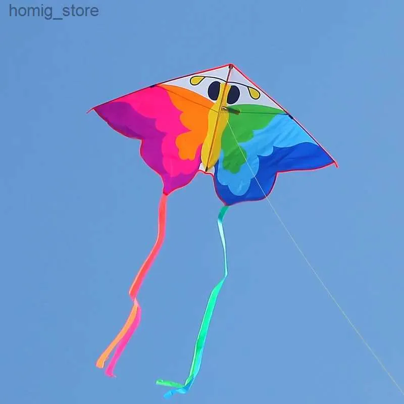 Yongjian Così bellissimo Kite colorato a farfalla facile da far volare giocattoli all'aperto per bambini o adulti con regali di linea da 100 metri per bambini Y240416